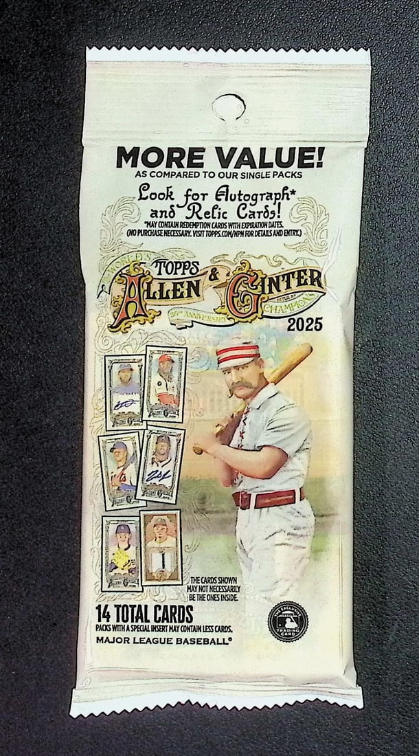 2025 Topps Allen & Ginter Baseball HANGER VALUE PACK - MLB Trading Cards: Factory Sealed Topps Baseball MLB Trading & Sports Cards, Rookie Cards in this set are James Wood, Dylan Crews, Speckled, SP, SSP, Variations, Autographs, Chrome, Refractors, Sports Cards for Sale Nea