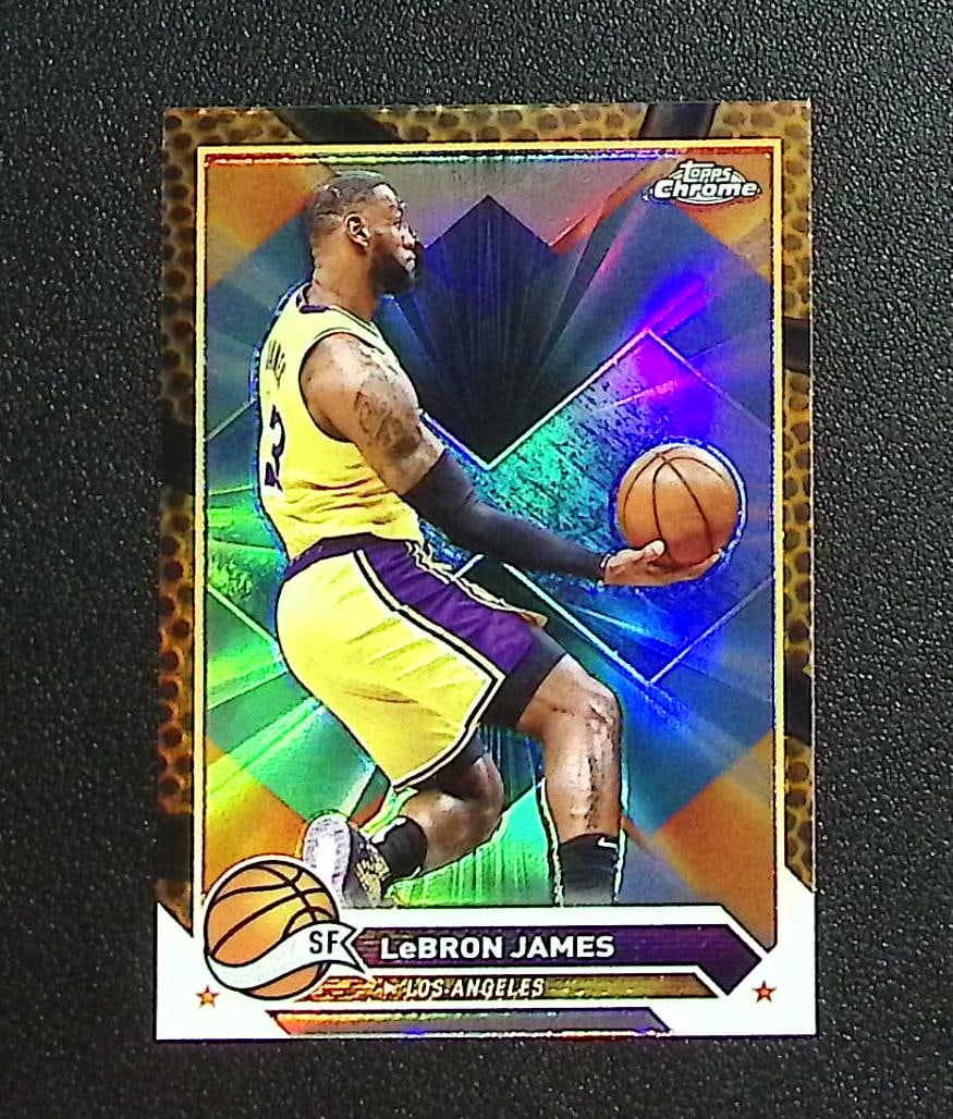LeBron James Orange Basketball Refractor 2023-24 Topps Chrome #23 Lakers (1 of 2)