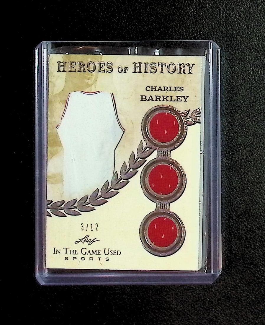 Charles Barkley /12 Game Used Triple Relic 2025 Leaf In the Game Heroes of History #HH-14: Leaf Basketball NBA Trading & Sports Cards, Sports Cards for Sale Near Me, Chrome, Refractor, SP, SSP, Valuable Auction Memorabilia Lots Sold On Line, NBA Championship & Hall of Fame Player Cards
