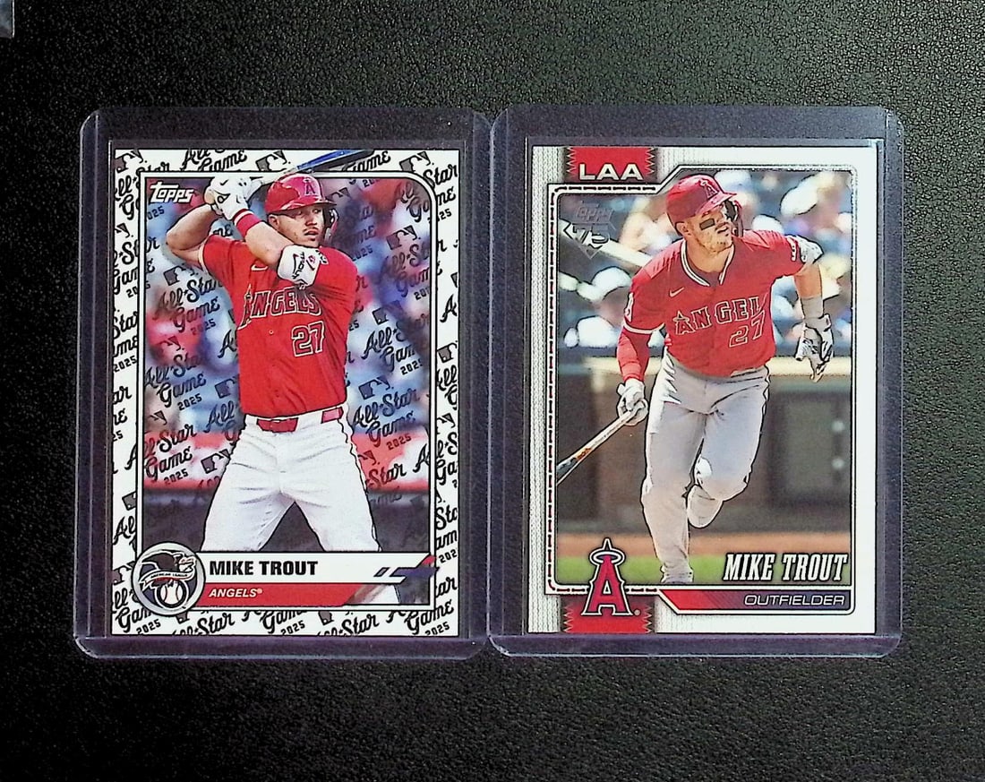 Mike Trout 2 Card Lot 2025 Topps All Star Game & 2026 Series 1 (1 of 2)