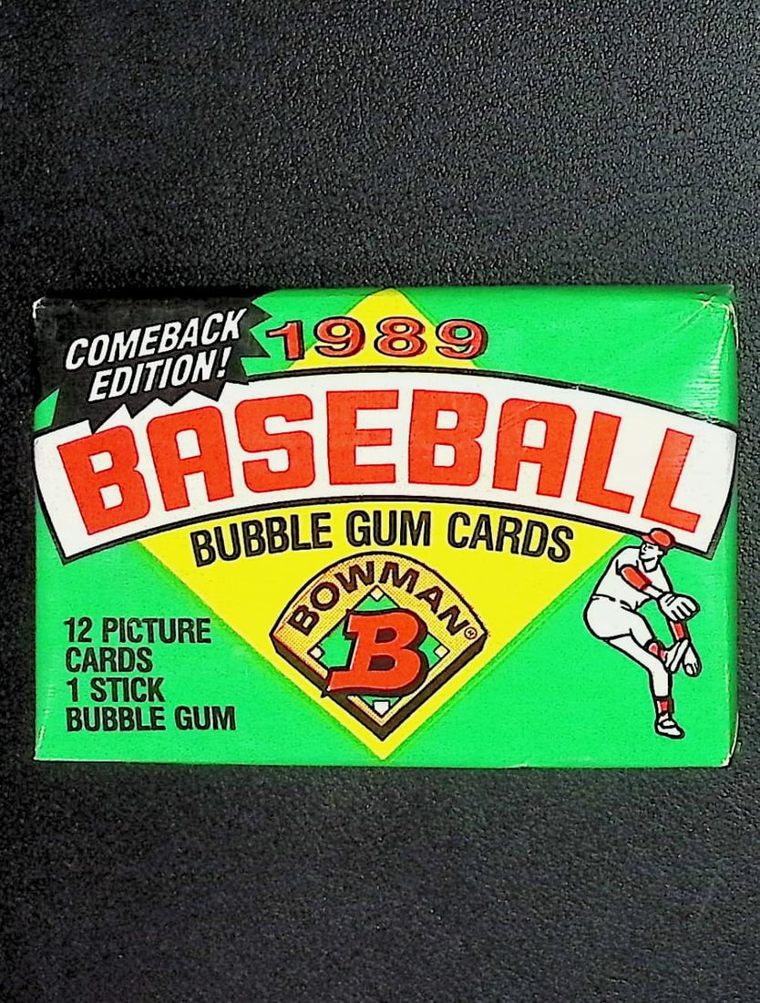 1989 Bowman Vintage Baseball Cards Retail Box Wax Pack Sports Cards MLB Trading Cards (1 of 1)