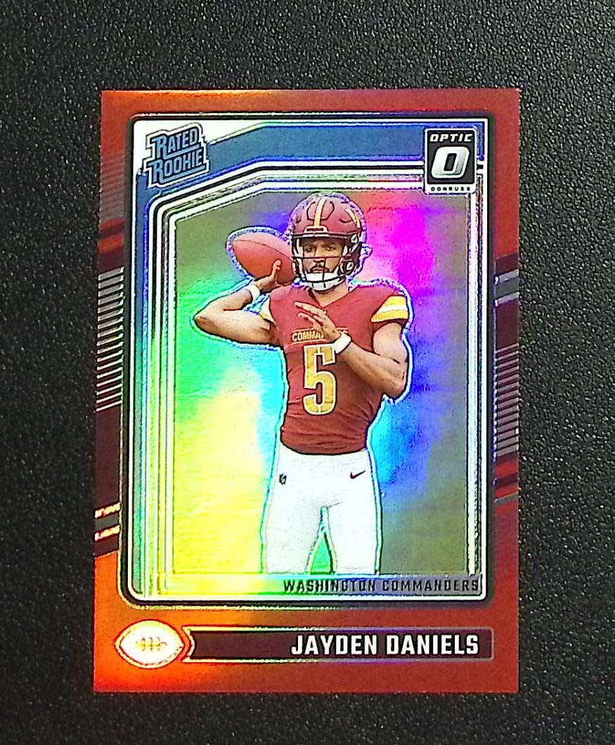 Jayden Daniels Rookie Card Red Prizm /125 2024 Donruss Optic #248 Commanders (1 of 2)