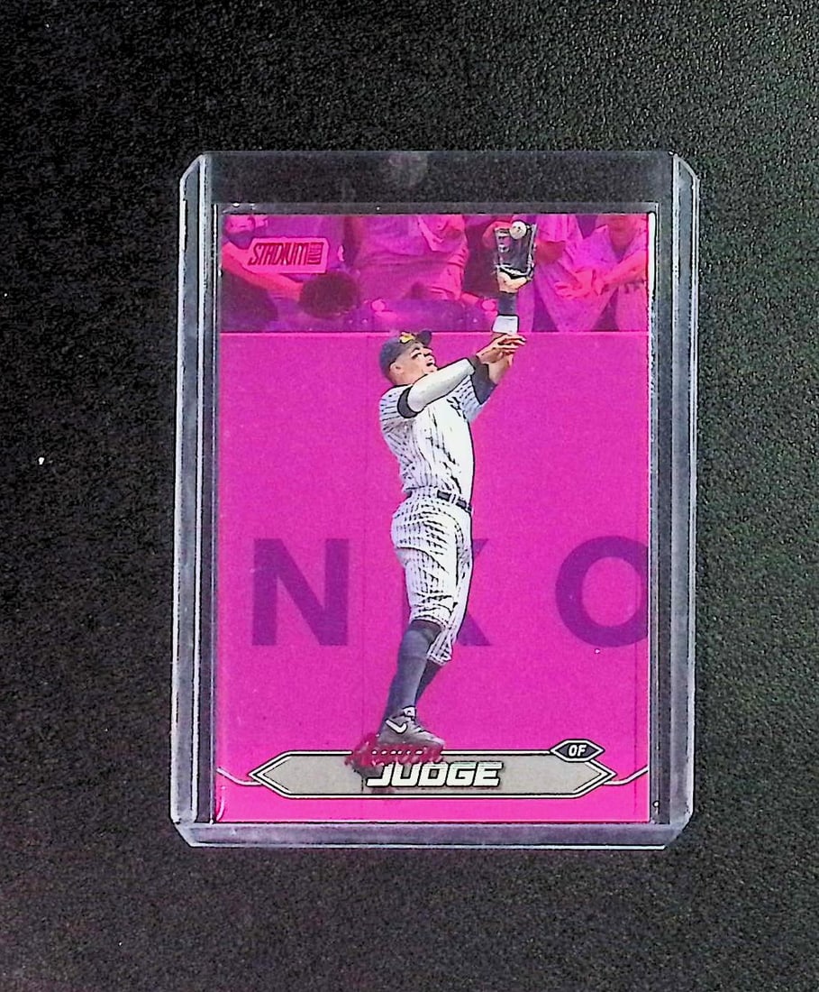 Aaron Judge Pink Foil 2024 Topps Stadium Club #150 New York Yankees: Topps, Bowman, & Fanatics Baseball MLB Trading & Sports Cards, Sports Cards for Sale Near Me, World Series & Hall of Fame Players Memorabilia, Refractors, X-Fractors, Numbered, SP, SSP, Valuable Aucti