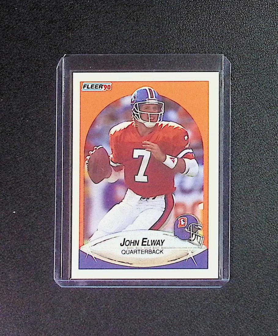 John Elway 1990 Fleer #21 Denver Broncos: Fleer Football NFL Trading Cards, Old Sports Cards for Sale Near Me, Hall of Fame & Super Bowl Player Cards, Auction Memorabilia Lots for Sale on Line