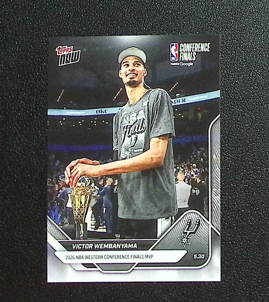 Victor Wembanyama Conference Finals MVP 2026 Topps Now #324 San Antonio Spurs: Topps & Bowman Basketball NBA Trading & Sports Cards, Sports Cards for Sale Near Me, Chrome, Refractor, SP, SSP, Valuable Auction Memorabilia Lots Sold On Line, NBA Championship & Hall of Fame Player 