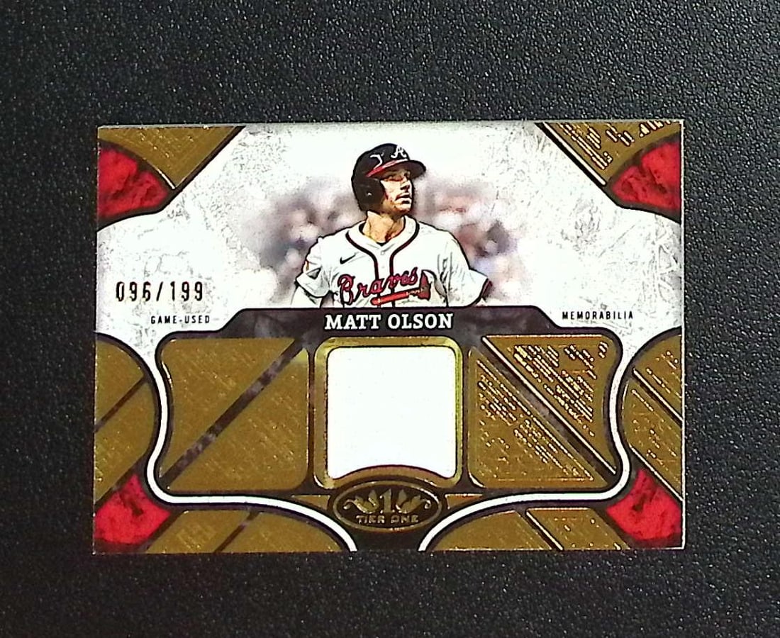 Matt Olson Game Used Patch /199 2025 Topps Tier One #T1R-MO Atlanta Braves (1 of 2)