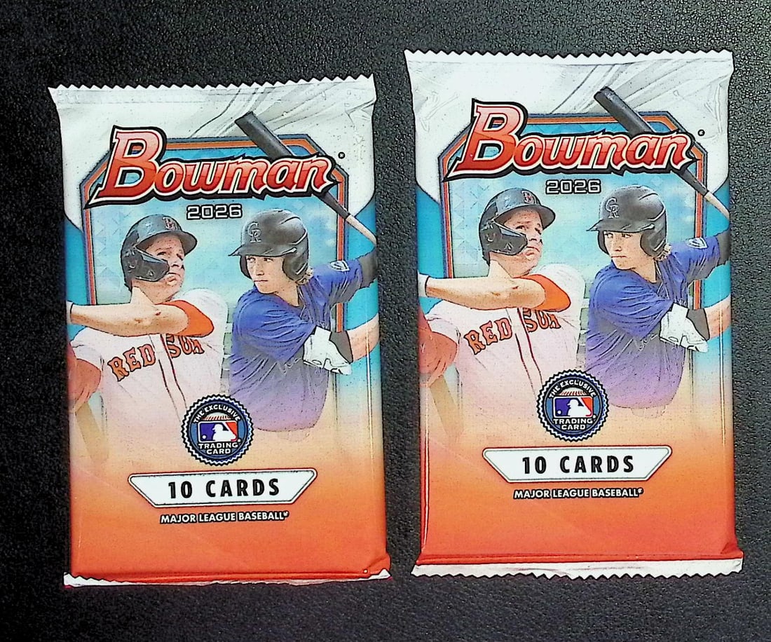 2 COUNT: 2026 Bowman Baseball Cards BLASTER BOX PACK Roman Anthony Rookie Card, Konnor Griffin (1 of 1)
