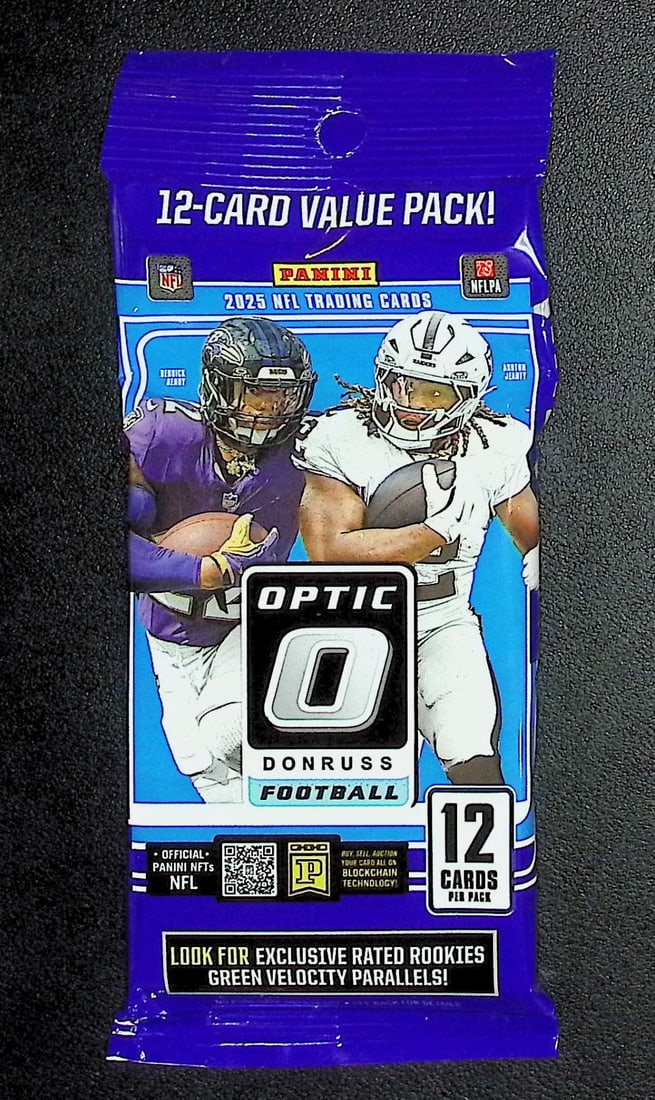 2025 Donruss Optic Football Card HANGER VALUE PACK - Jaxson Dart, Tyler Shough Rookie Cards: Donruss Optic Football NFL Trading & Sports Cards, Rookies In this set are Jaxson Dart, Tyler Shough, Cam Skattebo, Emeka Egbuka, Cam Ward, Uptown SP, Rated Rookie, Downtown SSP Cards, Sports Cards fo