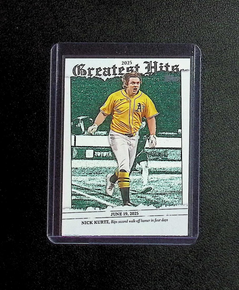 Nick Kurtz 2025 Greatest Hits 2026 Topps #GH-23 Oakland A's: Topps, Bowman, & Fanatics Baseball MLB Trading & Sports Cards, Sports Cards for Sale Near Me, World Series & Hall of Fame Players Memorabilia, Refractors, X-Fractors, Numbered, SP, SSP, Valuable Aucti