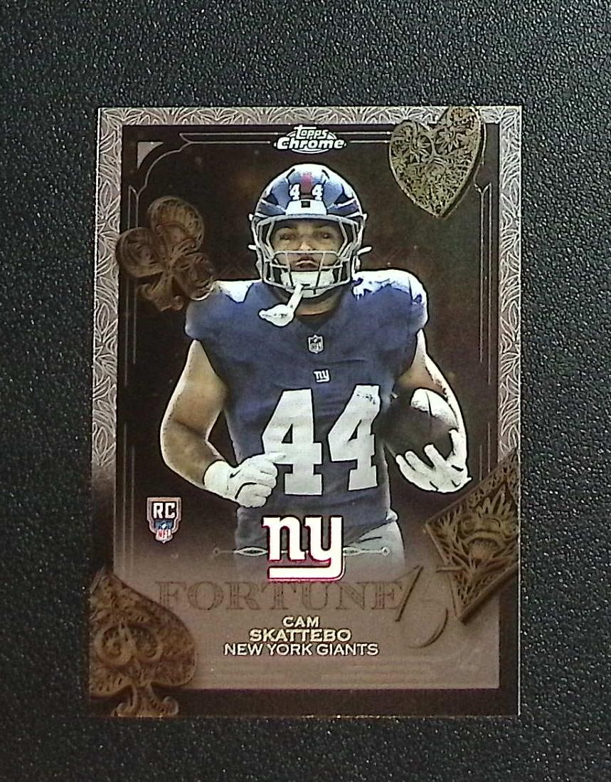 Cam Skattebo Rookie Card Fortune 15 2025 Topps Chrome #F15-27 New York Giants: Topps Football NFL Trading Sports Cards, Sports Cards for Sale Near Me, Super Bowl & Hall of Fame Player Cards, Resurgence, Composite, SP, SSP, Valuable Auction Memorabilia Lots For Sale On Line