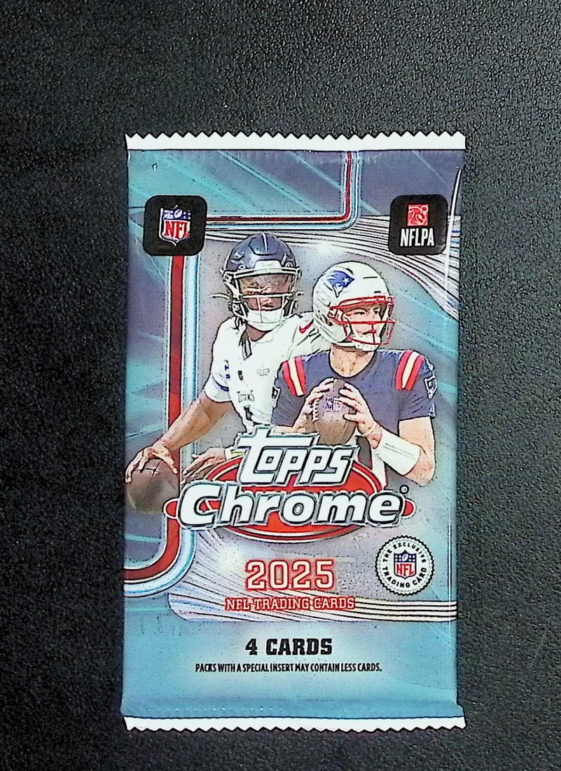 2025 Topps Chrome Football Blaster Box Pack: Topps Football NFL Trading & Sports Cards, Refractors, Prism Refractors, X-Fractors, Sports Cards for Sale Near Me, Super Bowl & Hall of Fame Players, Autographs, SP, SSP, Valuable Auction Memorabilia