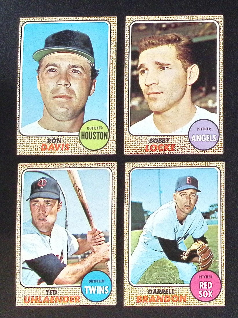 Lot of 4 1968 Topps Vintage Baseball Cards. All Different, See Pics. Nice Condition For 68s (1 of 2)