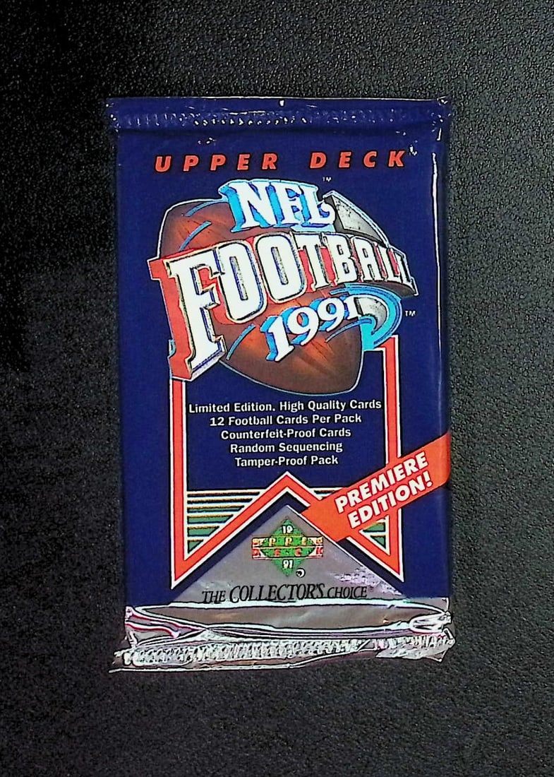 1991 Upper Deck Premier Edition Football Cards Retail Box Wax Pack, Sports Cards (1 of 1)