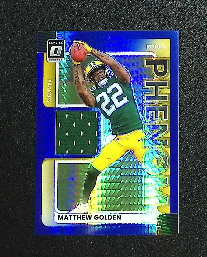 Matthew Golden Rookie Blue Hyper Patch 2025 Donruss Optic #RPBH-MGN Packers: Panini, Donruss Optic, & Donruss Select, Prizm, Mosaic, Contenders, Zenith, Phoenix, Illusions, Absolute, Rookie NFL Sports Trading Cards, SP, SSP, Cards, Football Cards for Sale Near Me, Superbowl & 