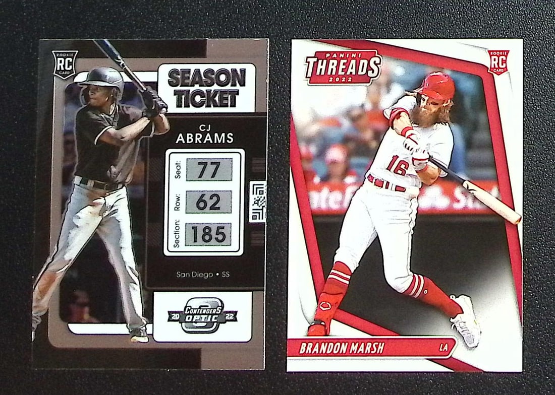 Lot of 2 2022 Chronicles Baseball Rookie Cards. Cj Abrams #12 & Brandon Marsh #1: Panini, Donruss, & Donruss Optic Baseball MLB Trading & Sports Cards, Sports Cards for Sale Near Me, Prizm, Mosaic, Select, SP, SSP, Auction Memorabilia Lots for Sale On Line, World Series & Hall of F
