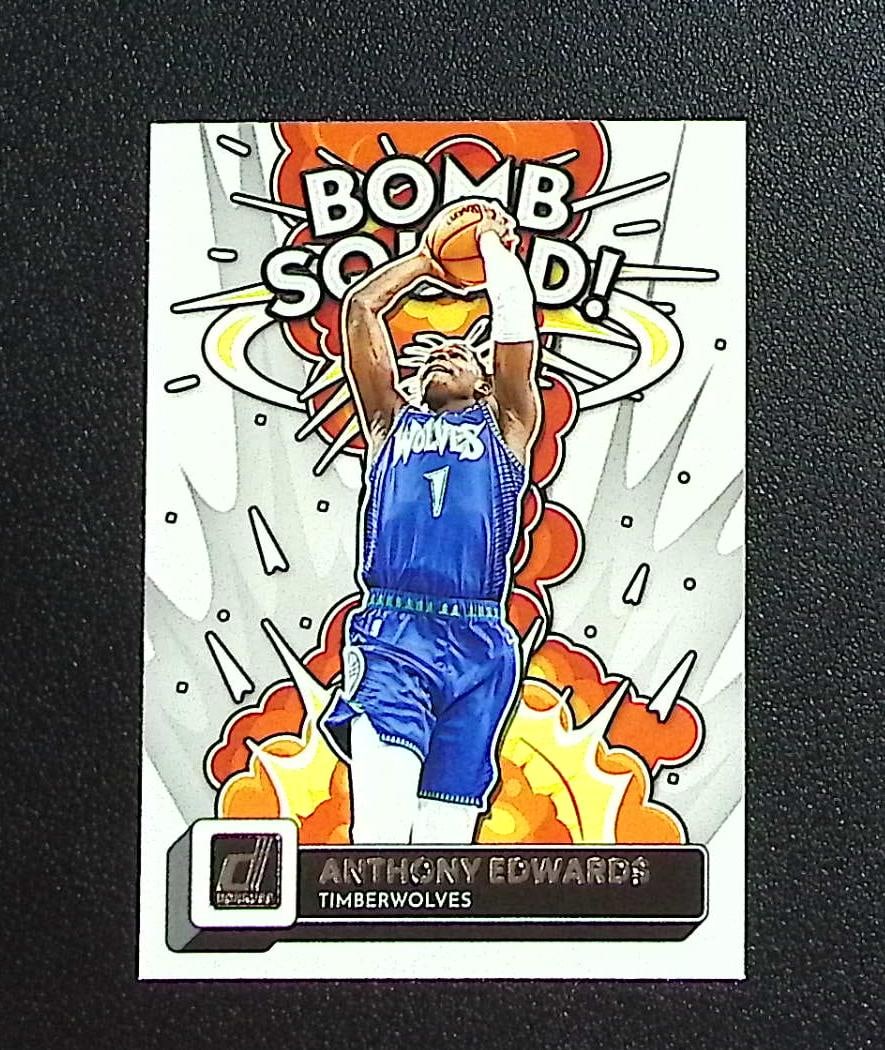 Anthony Edwards Bomb Squad 2022-23 Donruss #1 Minnesota Timbewolves: Panini, Donruss Optic, Donruss Select, Prizm, Mosaic, Contenders, Revolution, Phoenix, NBA Hoops, Rookie NFL Sports Trading Cards, Silver, SP, SSP, Wave Prizms, Numbered Cards, Basketball sports Cards