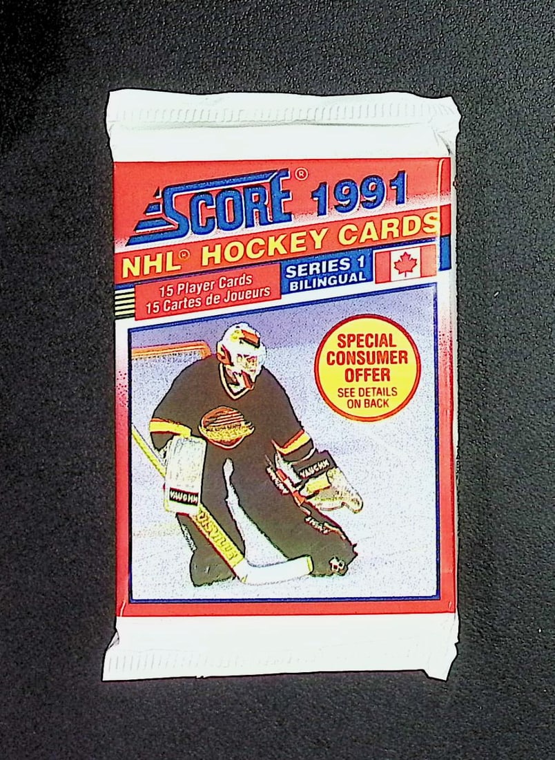 1991 Score Bi-Lingual Series 1 Vintage Hockey Cards Retail Box Pack Sports Cards: Score Vintage Hockey NHL Trading & Sports Cards, Brett Hull, Ray Bourque, Patrick Roy, Mario Lemieux, Wayne Gretzky, Old Sports Cards for Sale Near Me, Stanley Cup & Hall of Fame Players, Valuable Auc