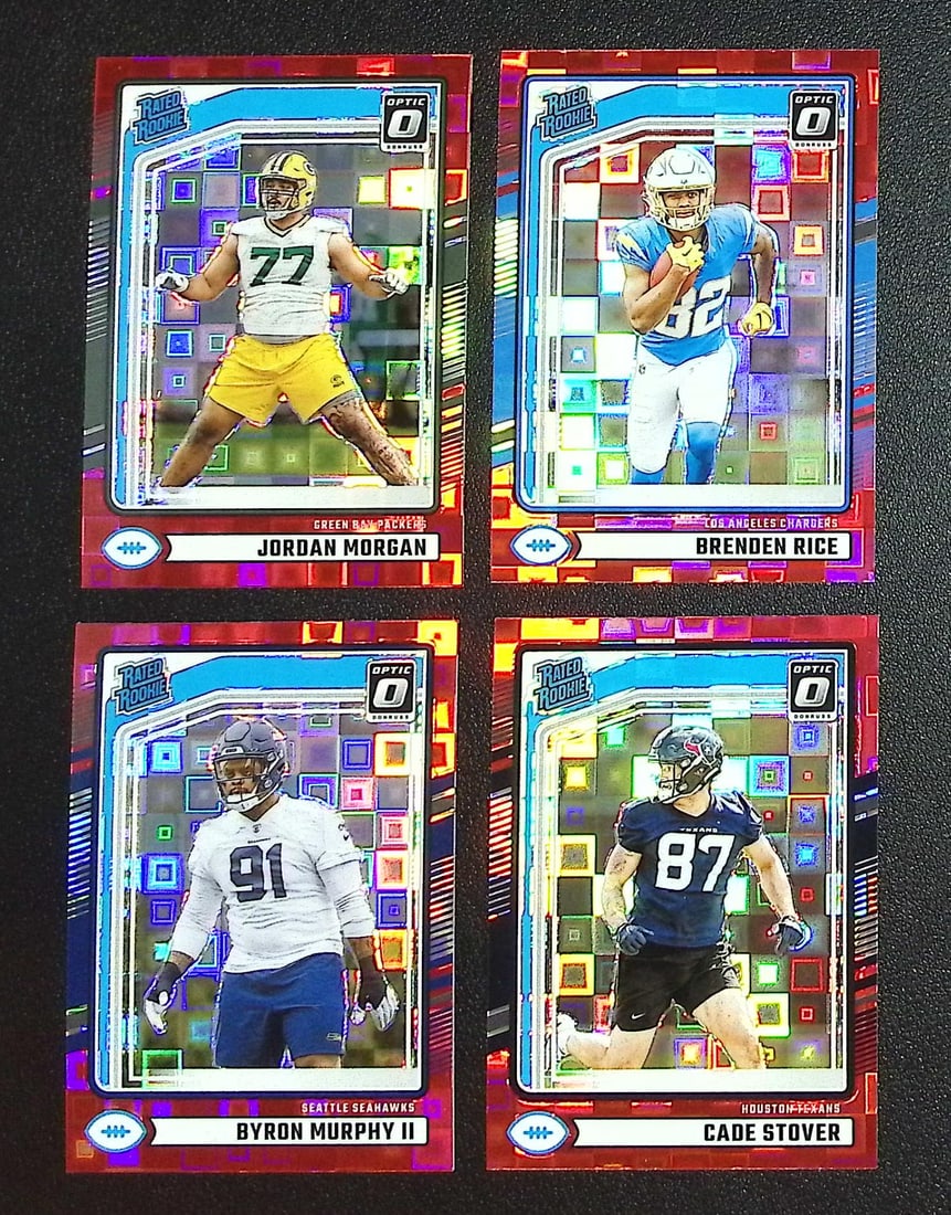 Lot of 4 2024 Donruss Optic Preview NFL Red Pandora Rookies. All Different, See Pictures: Panini, Donruss, & Donruss Optic Baseball MLB Trading & Sports Cards, Sports Cards for Sale Near Me, Prizm, Mosaic, Select, SP, SSP, Auction Memorabilia Lots for Sale On Line, World Series & Hall of F