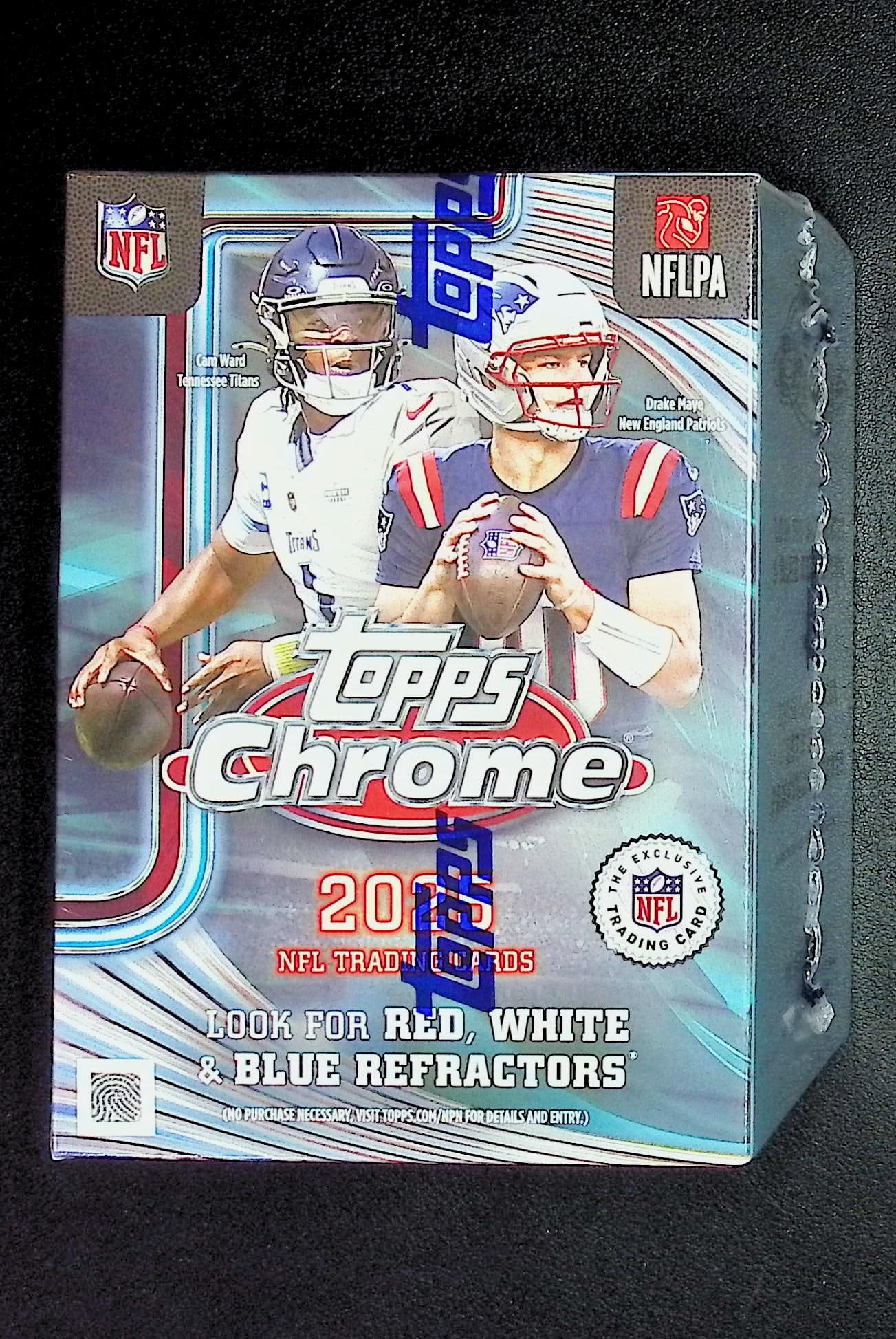 2025 Topps Chrome Football Blaster Box: Topps Football NFL Trading & Sports Cards, Refractors, Prism Refractors, X-Fractors, Sports Cards for Sale Near Me, Super Bowl & Hall of Fame Players, Autographs, SP, SSP, Valuable Auction Memorabilia