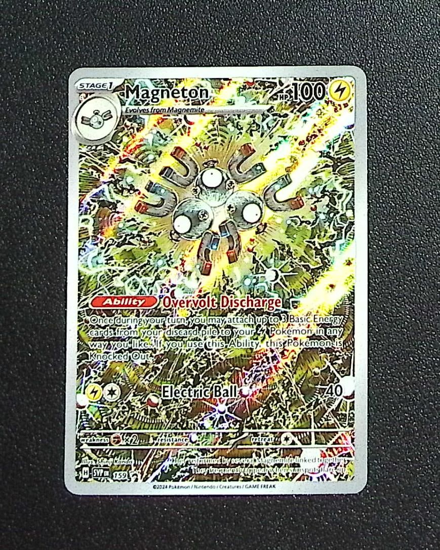 Pokemon Surging Sparks ETB Promo Magneton #159: Pokemon Trading Card Game Cards, Charizard, Pikachu, Mewtwo, Reverse Holo, Holo Rare, Secret Rare Cards, Full Art Cards, Eevee, Ultra Rare Card, Illustration Rare, Special Illustration Rare SIR