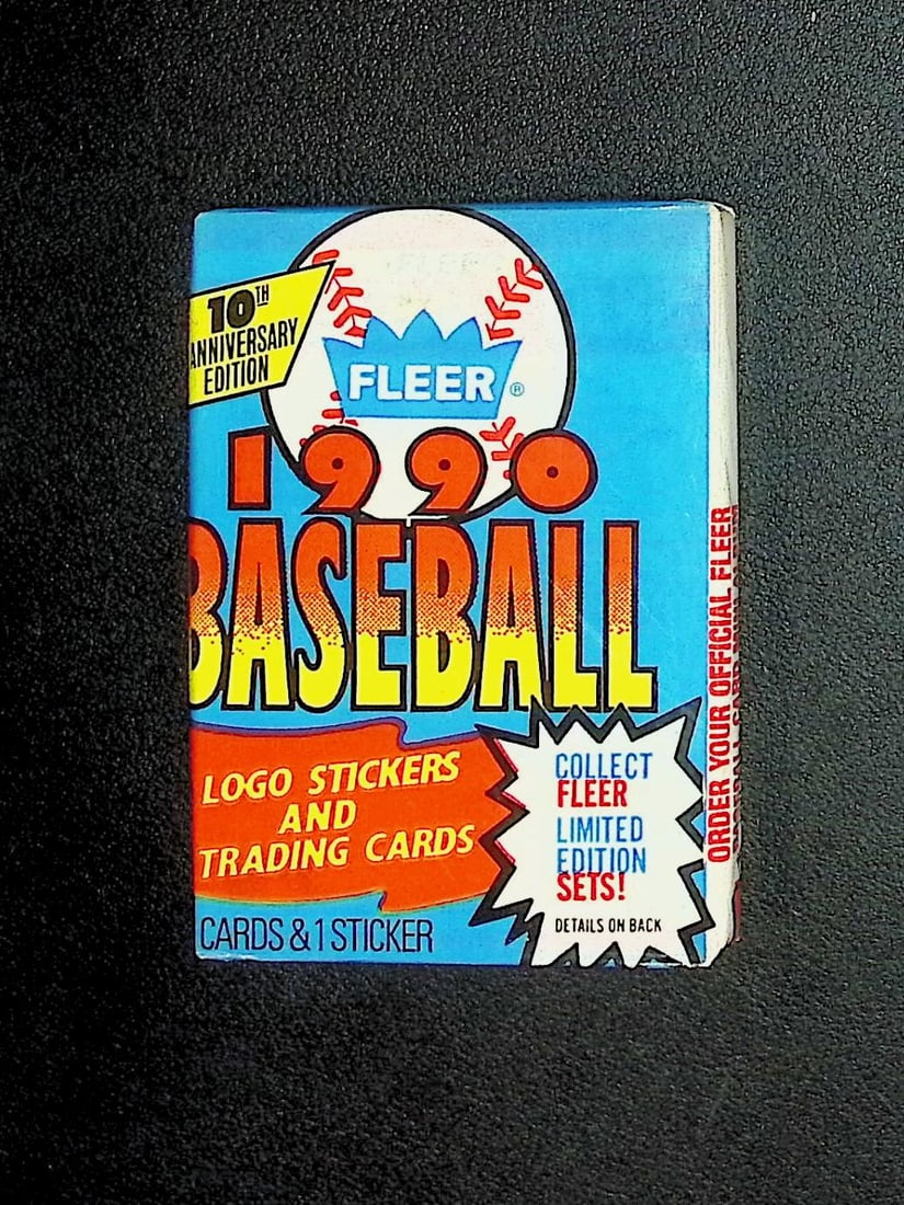 1990 Fleer Baseball Series 1 Retail Box Wax Pack Sports Cards MLB Trading Cards Rookie Cards: Vintage Valuable Fleer Baseball MLB Trading & Sports Cards, Rookies in This Set Include Frank Thomas, Sammy Sosa, Larry Walker, Bernie Williams, New York Yankees, Old Sports Cards for Sale Near Me, Wo