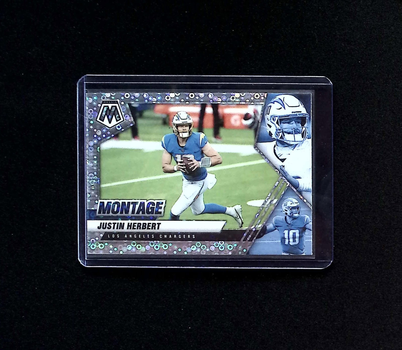 Justin Herbert Montage No Huddle Prizm 2021 Mosaic #MON-4 Los Angeles Chargers: Panini, Donruss Optic, & Donruss Select, Prizm, Mosaic, Contenders, Zenith, Phoenix, Illusions, Absolute, Rookie NFL Sports Trading Cards, SP, SSP, Cards, Football Cards for Sale Near Me, Superbowl & 