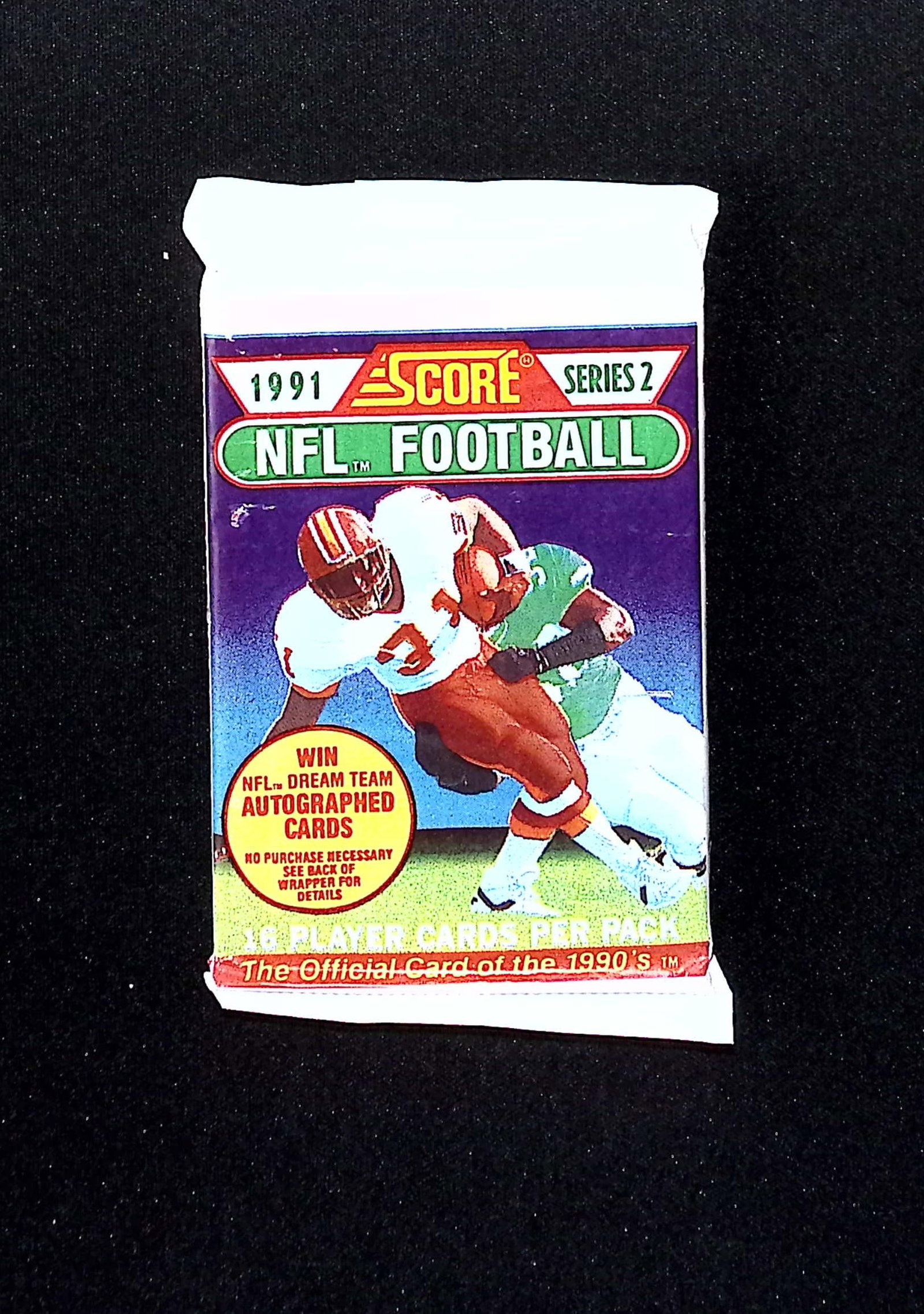1991 Score Series 2 Vintage Football Card Retail Box Pack Sports Cards Brett Favre Rookie Card: Score Vintage Football Rookie NFL Trading & Sports Cards, Brett Favre Rookie Card, Emmitt Smith, Bo Jackson, Barry Sanders, Joe Montana, Jerry Rice, Old Sports Cards for Sale Near Me, Super Bowl & Hal