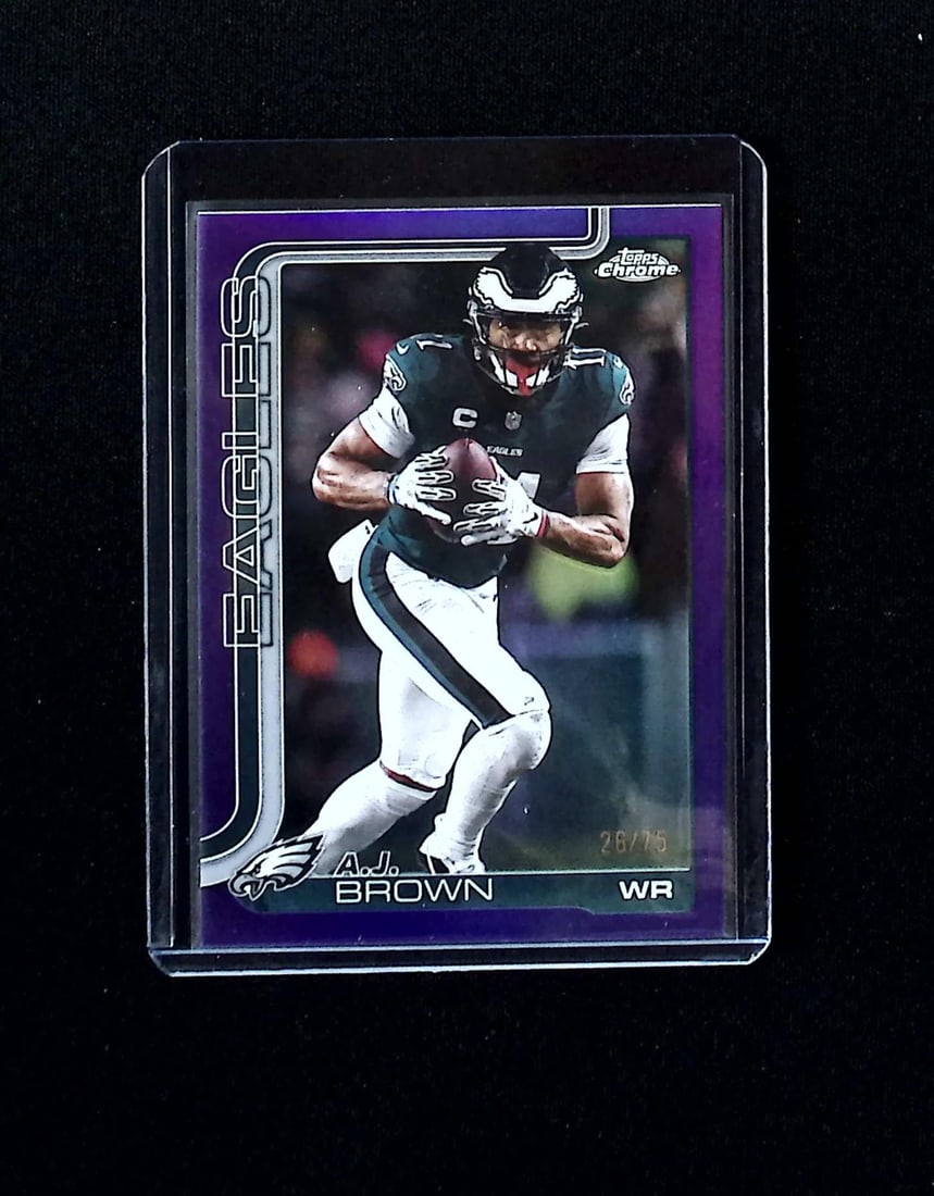 Aj Brown Purple Refractor /75 2025 Topps Chrome #243 Philadelphia Eagles: Topps & Bowman Football NFL Trading Sports Cards, Sports Cards for Sale Near Me, Super Bowl & Hall of Fame Player Cards, Resurgence, Composite, SP, SSP, Valuable Auction Memorabilia Lots For Sale On L