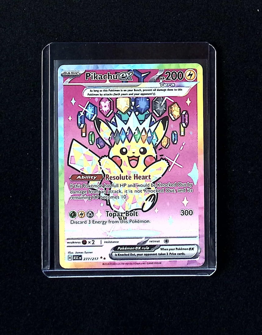 Pokemon Ascended Heroes Pikachu Ex Special Illustration Rare #277: Pokemon Trading Card Game Cards, Charizard, Pikachu, Mewtwo, Reverse Holo, Holo Rare, Secret Rare Cards, Full Art Cards, Eevee, Ultra Rare Card, Illustration Rare, Special Illustration Rare SIR