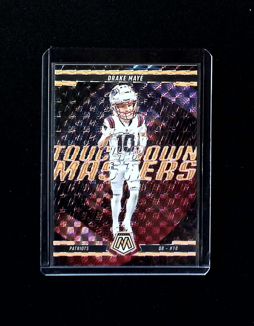 Drake Maye Touchdown Masters Orange Fluorescent Prizm 2025 Panini Mosaic #9: Panini, Donruss Optic, & Donruss Select, Prizm, Mosaic, Contenders, Zenith, Phoenix, Illusions, Absolute, Rookie NFL Sports Trading Cards, SP, SSP, Cards, Football Cards for Sale Near Me, Superbowl & 
