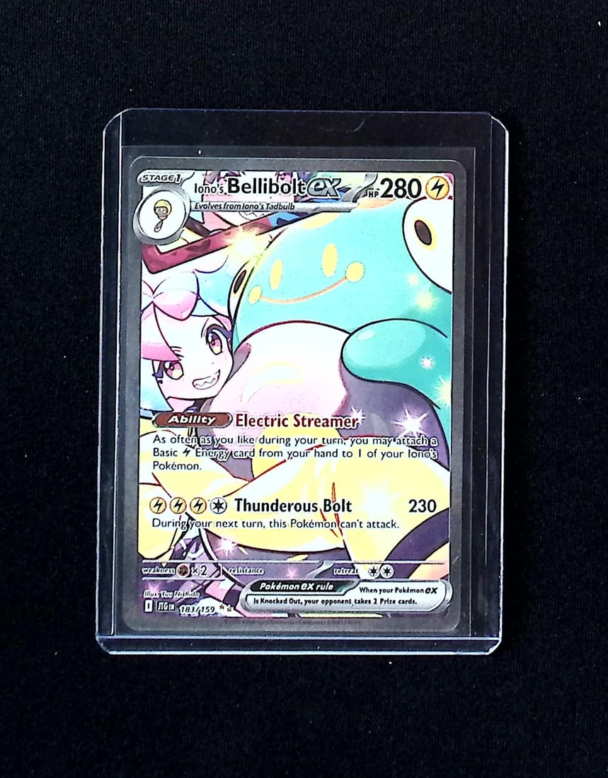 Pokemon Journey Together Iono's Bellibolt Ex Special Illustration Rare #183: Pokemon Trading Card Game Cards, Charizard, Pikachu, Mewtwo, Reverse Holo, Holo Rare, Secret Rare Cards, Full Art Cards, Eevee, Ultra Rare Card, Illustration Rare, Special Illustration Rare SIR