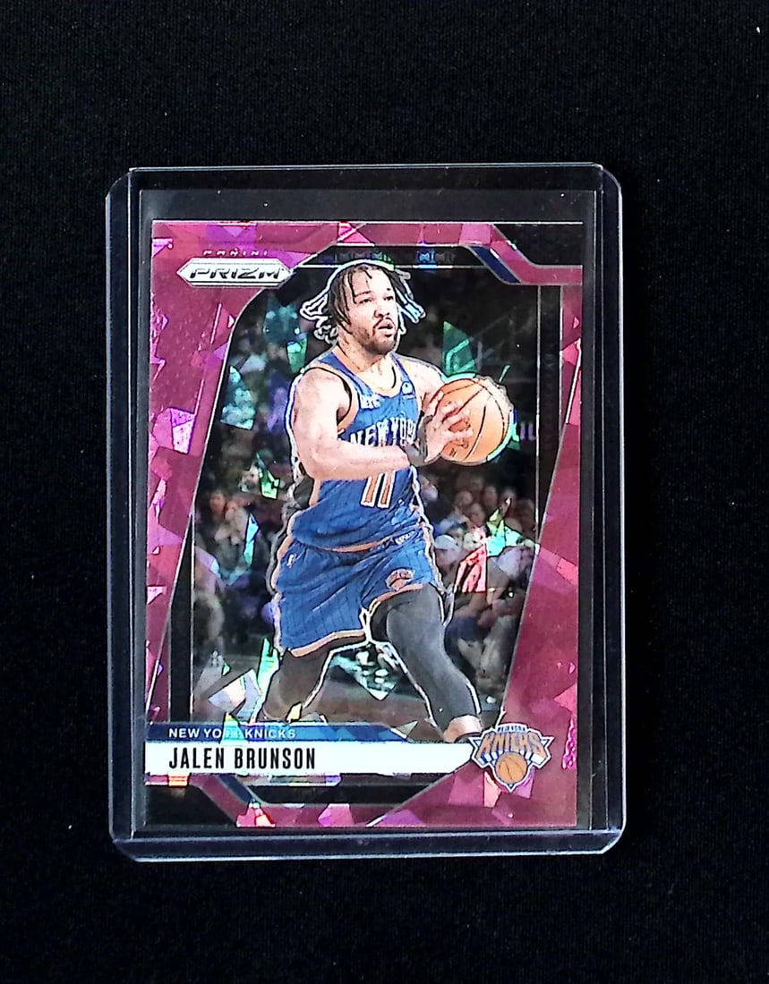 Jalen Brunson Pink Cracked Ice 2024-25 Panini Prizm #217 New York Knicks: Panini, Donruss Optic, Donruss Select, Prizm, Mosaic, Contenders, Revolution, Phoenix, NBA Hoops, Rookie NFL Sports Trading Cards, Silver, SP, SSP, Wave Prizms, Numbered Cards, Basketball sports Cards
