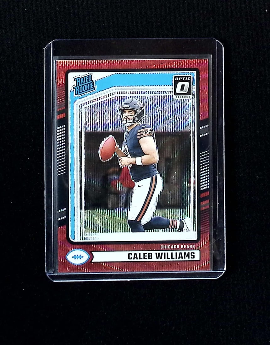 Caleb Williams Rookie Card Red Wave Prizm 2024 Donruss Optic Preview #327 Bears: Panini, Donruss Optic, & Donruss Select, Prizm, Mosaic, Contenders, Zenith, Phoenix, Illusions, Absolute, Rookie NFL Sports Trading Cards, SP, SSP, Cards, Football Cards for Sale Near Me, Superbowl & 