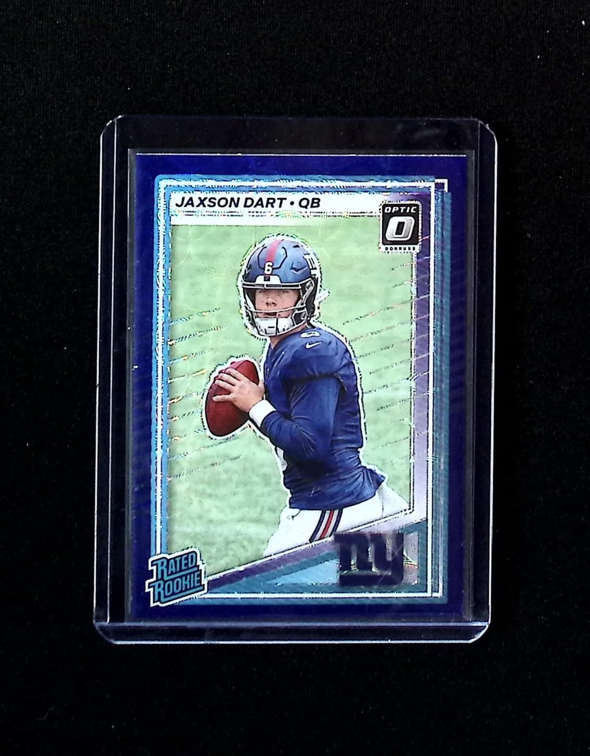 Jaxson Dart Rookie Card Blue Scope Prizm 2025 Donruss Optic Preview #400 NY Giants: Panini, Donruss Optic, & Donruss Select, Prizm, Mosaic, Contenders, Zenith, Phoenix, Illusions, Absolute, Rookie NFL Sports Trading Cards, SP, SSP, Cards, Football Cards for Sale Near Me, Superbowl & 