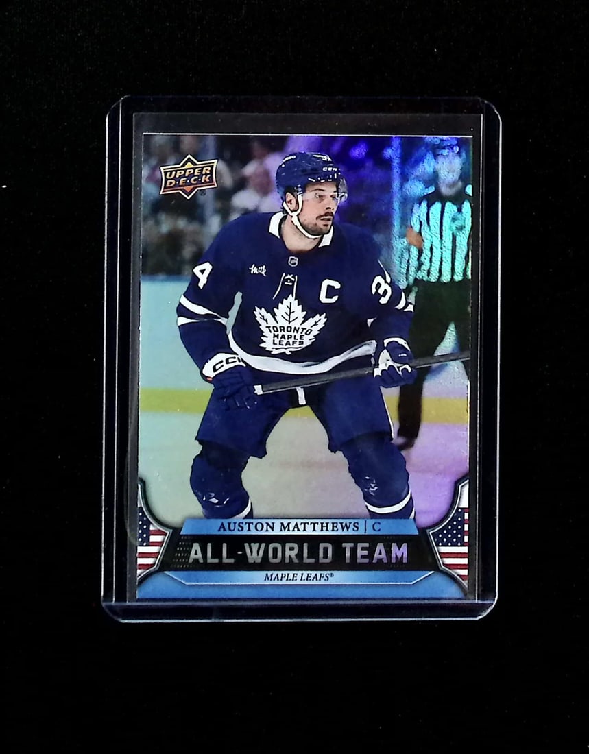 Auston Matthews All-World Team 2025-26 Upper Deck Extended Series #AWT-3: Upper Deck NHL Hockey Trading & Sports Cards, Sports Cards for Sale Near Me, Stanley Cup & Hall of Fame Players, Valuable Auction Memorabilia Lots for Sale On Line