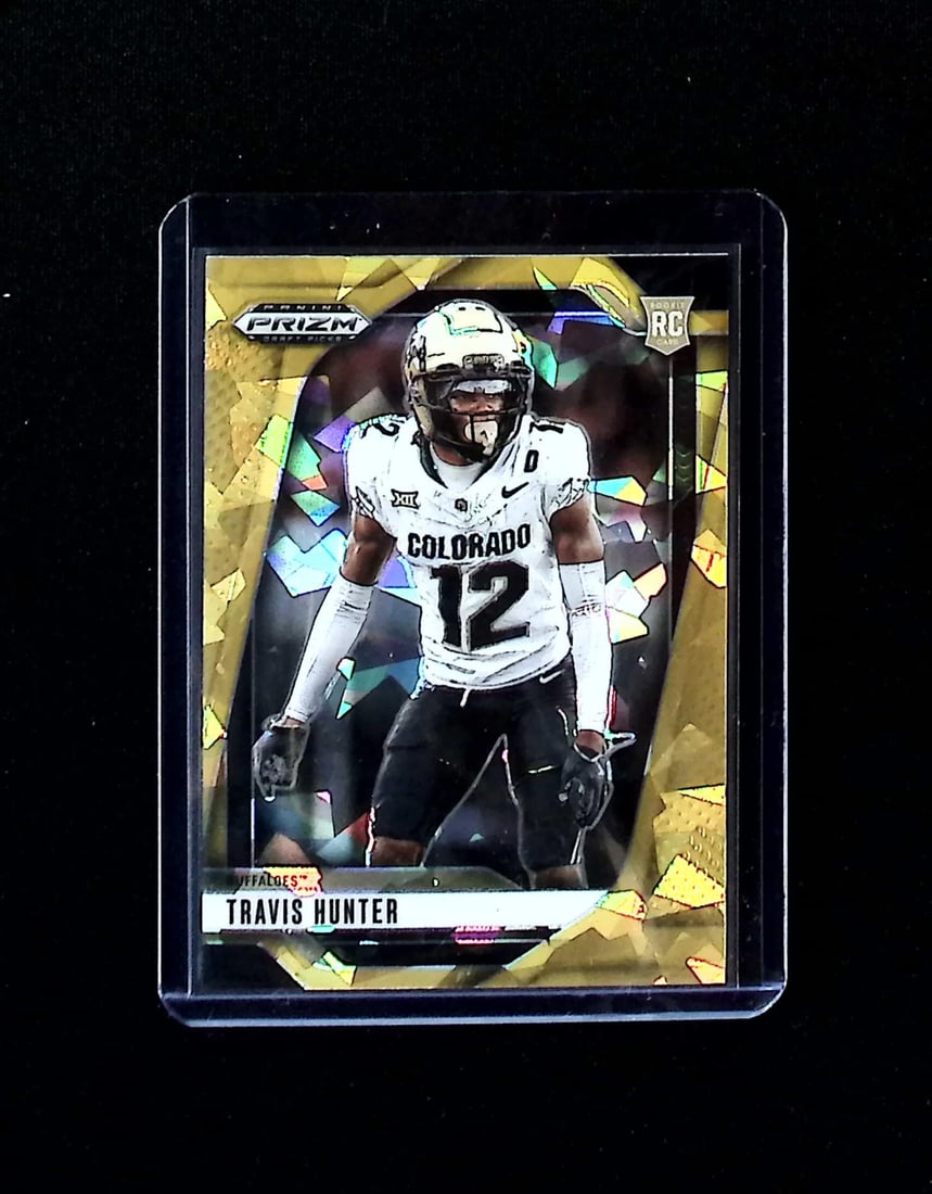 Travis Hunter Rookie Card Gold Ice 2025 Panini Prizm Draft Picks ##20: Panini, Donruss Optic, & Donruss Select, Prizm, Mosaic, Contenders, Zenith, Phoenix, Illusions, Absolute, Rookie NFL Sports Trading Cards, SP, SSP, Cards, Football Cards for Sale Near Me, Superbowl & 