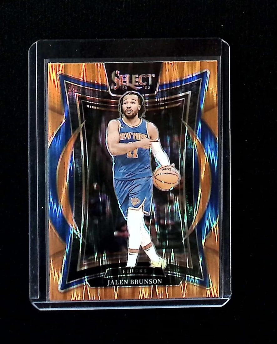 Jalen Brunson Orange Flash Prizm 2024-25 Panini Select #42 New York Knicks: Panini, Donruss Optic, Donruss Select, Prizm, Mosaic, Contenders, Revolution, Phoenix, NBA Hoops, Rookie NFL Sports Trading Cards, Silver, SP, SSP, Wave Prizms, Numbered Cards, Basketball sports Cards