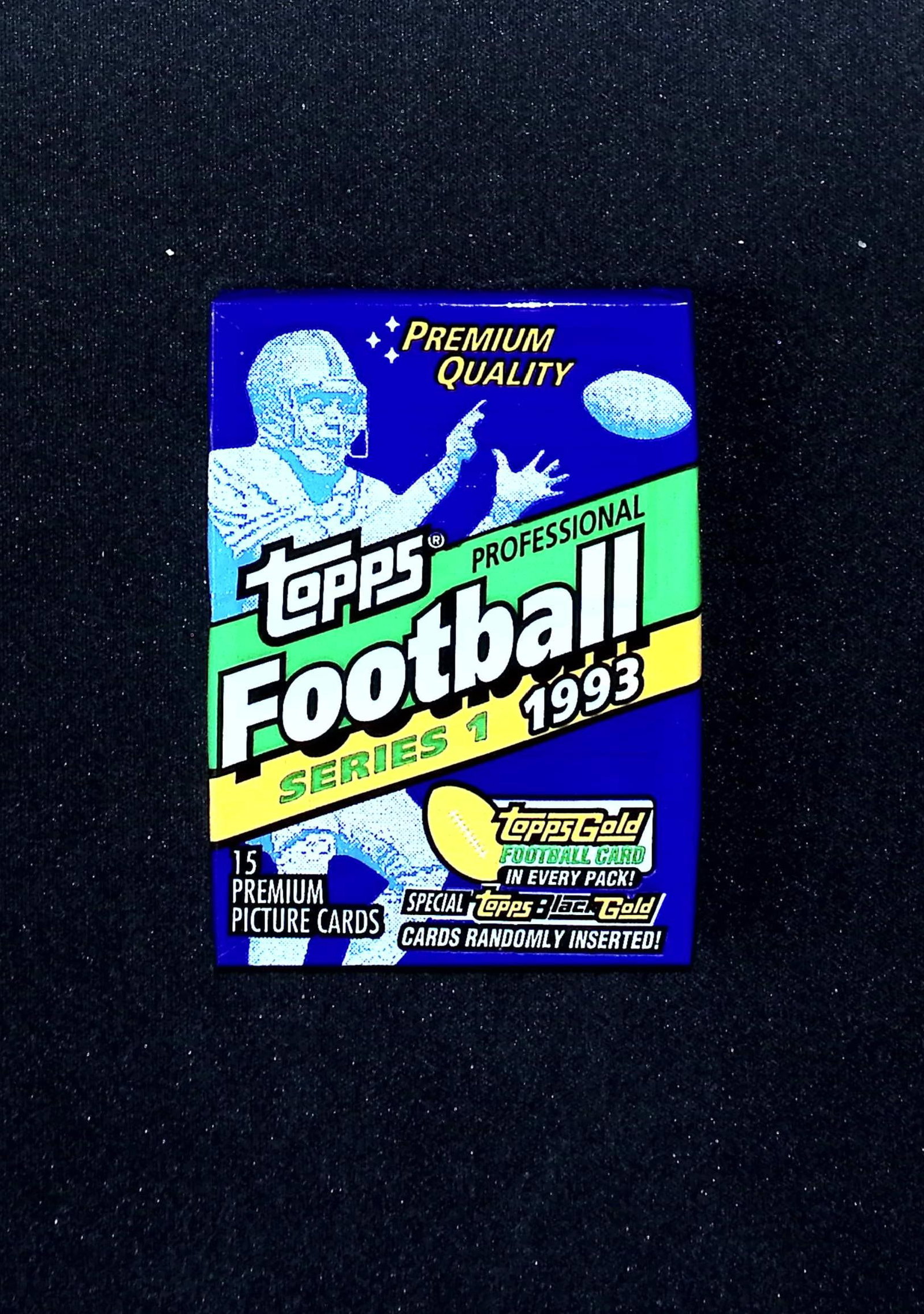 1993 Topps Football Card Retail Box Wax Pack - John Elway, Dan Marino, Joe Montana: Vintage Valuable Football NFL Trading & Sports Cards, Old Sports Cards Sold On Line, Auction Lots Sold On Line, Super Bowl and Hall of Fame Players, Dallas Cowboys, Buffalo Bills, Steelers, 49ers, Joe