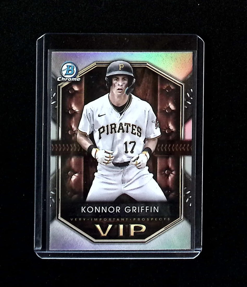 Konnor Griffin VIP 2025 Bowman Chrome #VIP-20 Pittsburgh Pirates: Topps, Bowman, & Fanatics Baseball MLB Trading & Sports Cards, Sports Cards for Sale Near Me, World Series & Hall of Fame Players Memorabilia, Refractors, X-Fractors, Numbered, SP, SSP, Valuable Aucti