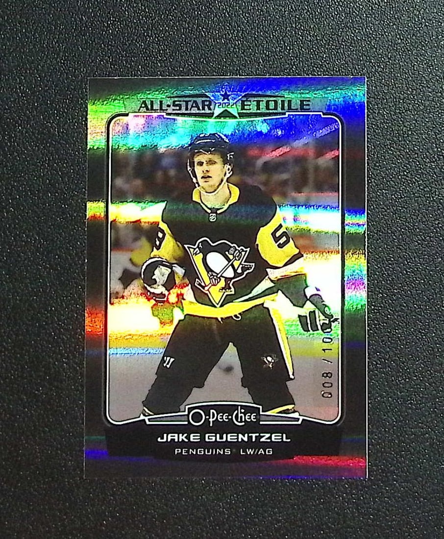 Jake Guentzel Rainbow Black /100 2022-23 O-Pee-Chee #507 Penguins, Lightning: O Pee Chee NHL Hockey Trading & Sports Cards, Sports Cards for Sale Near Me, Stanley Cup & Hall of Fame Players, Valuable Auction Memorabilia Lots for Sale On Line