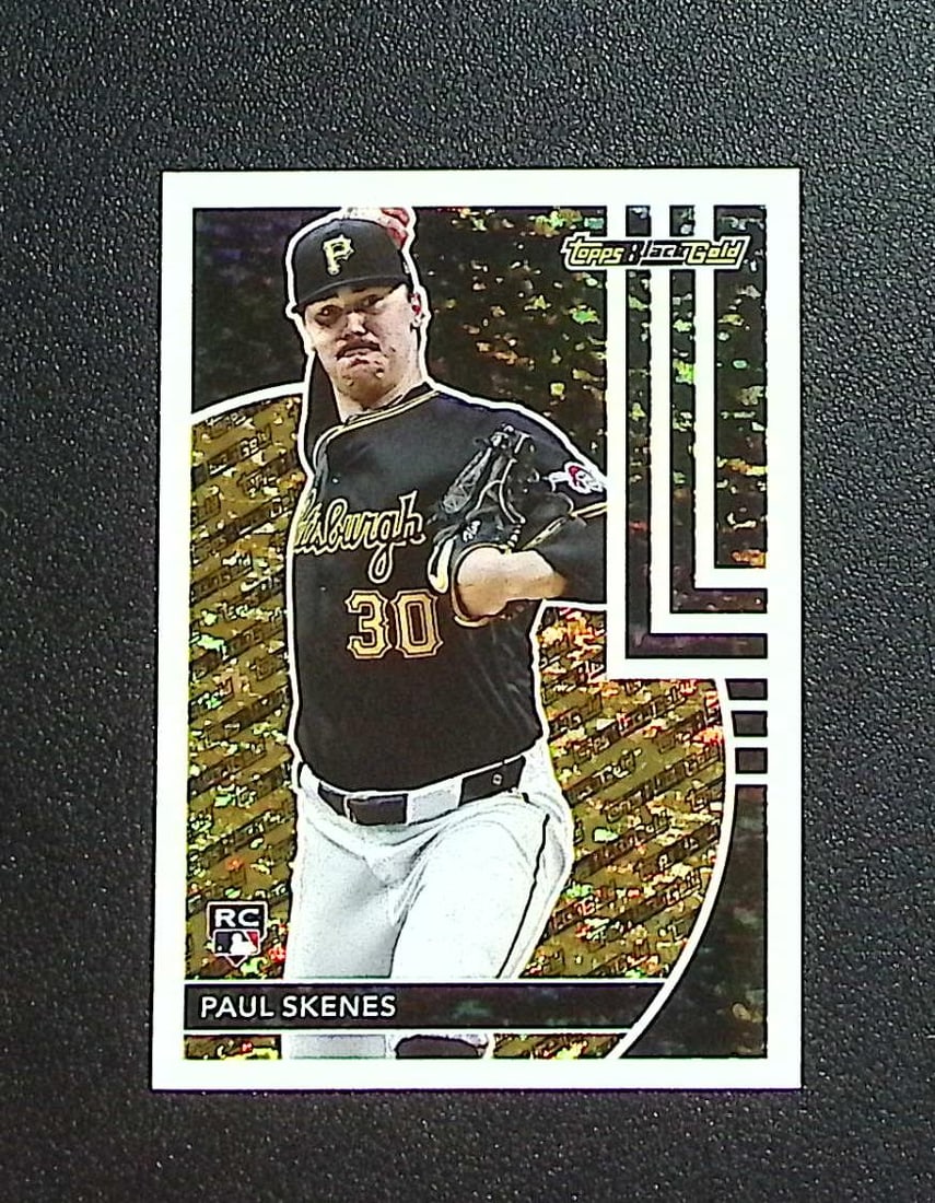 Paul Skenes Rookie Card 2024 Topps Black Gold #BG-17 Pittsburgh Pirates: Topps, Bowman, & Fanatics Baseball MLB Trading & Sports Cards, Sports Cards for Sale Near Me, World Series & Hall of Fame Players Memorabilia, Refractors, X-Fractors, Numbered, SP, SSP, Valuable Aucti