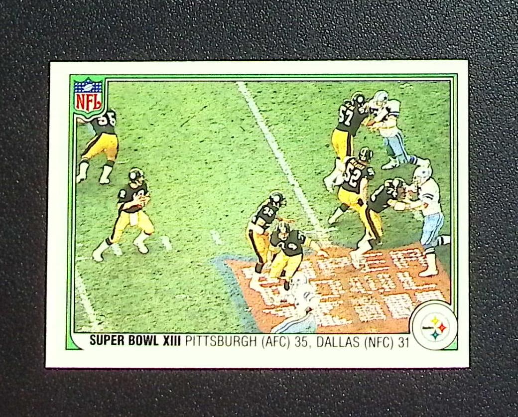 Super Bowl XIII Steelers Cowboys 1983 Fleer #69: Fleer Vintage Football NFL Trading Cards, Old Sports Cards for Sale Near Me, Hall of Fame & Super Bowl Player Cards, Auction Memorabilia Lots for Sale on Line