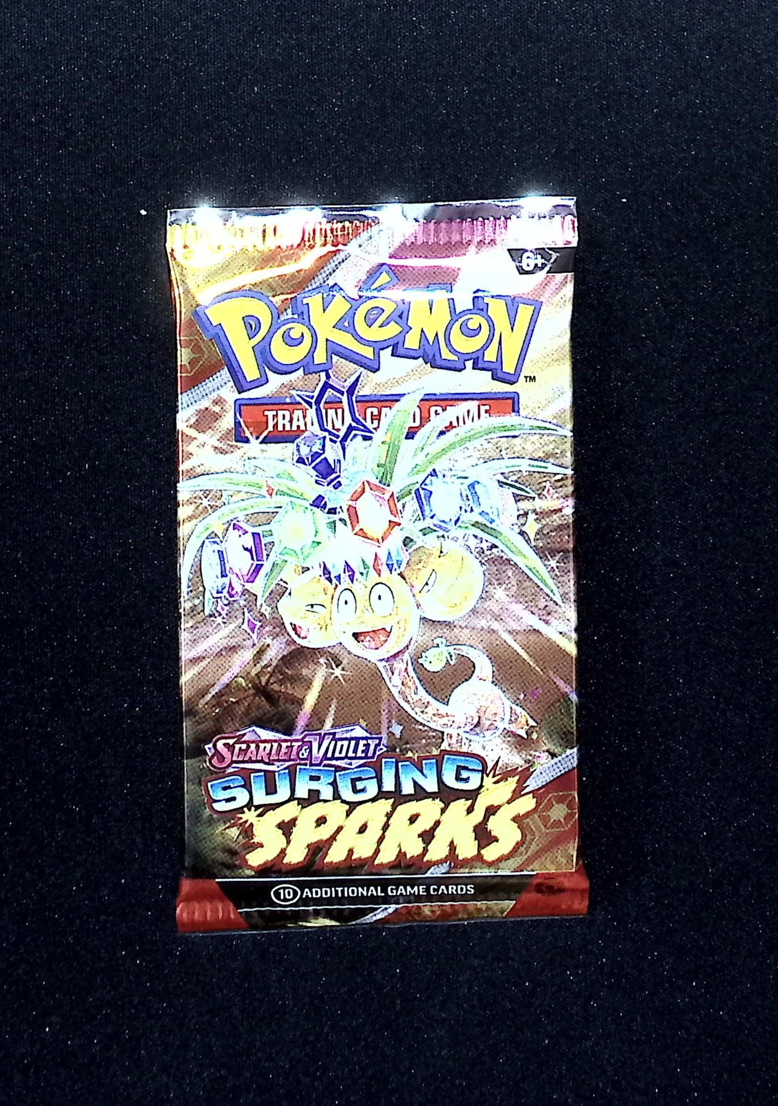 Pokemon Scarlet & Violet Surging Sparks 10 Card TCG Booster Pack, Charizard, Pikachu, Holo: Pokemon Trading Card Game Cards, Charizard, Pikachu, Mewto, EX, Referse Holo, Holo Rare Cards, Secret Rare Cards, Full Art Cards, Evee, 3 Stars Ultra Rare Cards, Double Rare, Illustration Rare, Specia