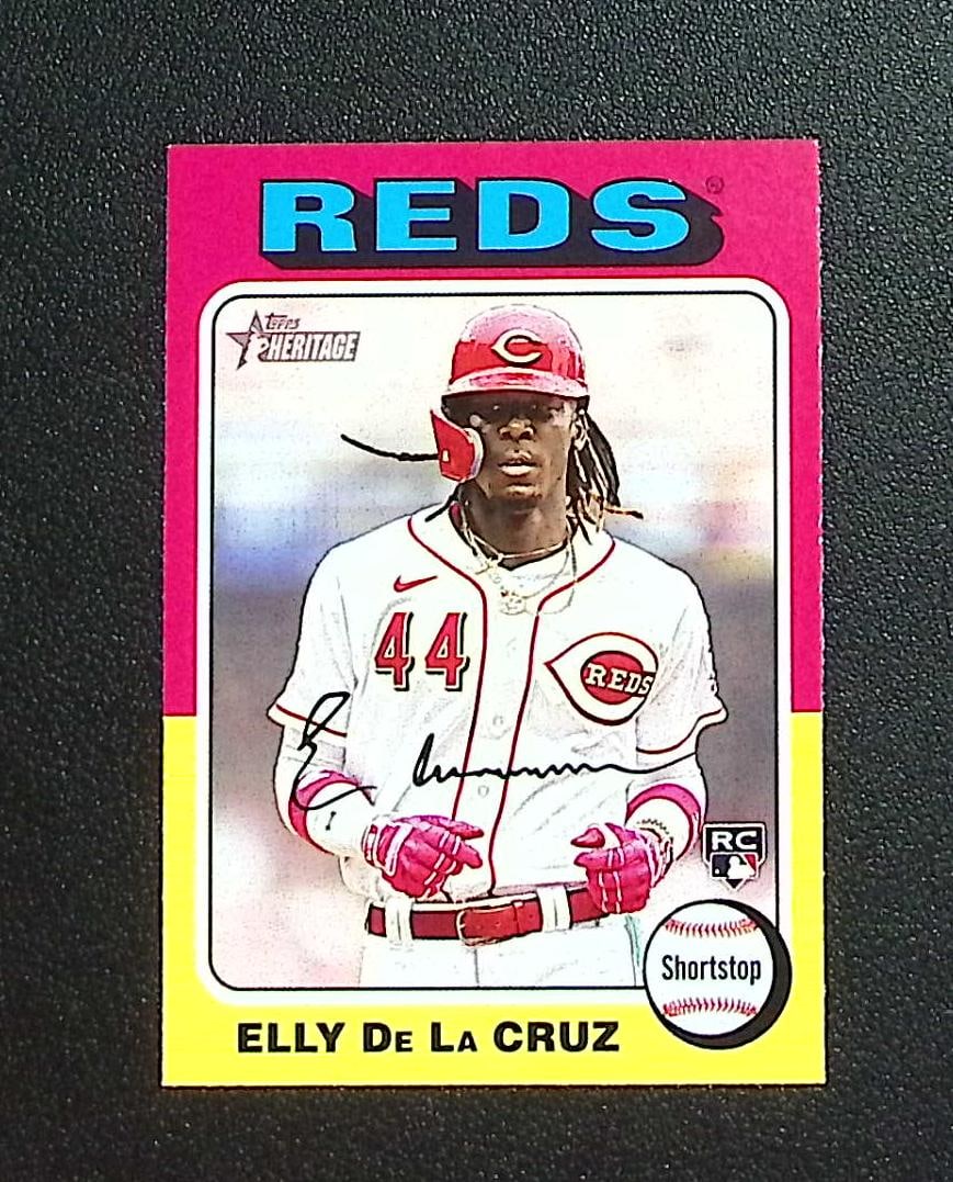 Elly De La Cruz Rookie Card 2024 Topps Heritage #473 Cincinnati Reds: Topps, Bowman, & Fanatics Baseball MLB Trading & Sports Cards, Sports Cards for Sale Near Me, World Series & Hall of Fame Players Memorabilia, Refractors, X-Fractors, Numbered, SP, SSP, Valuable Aucti