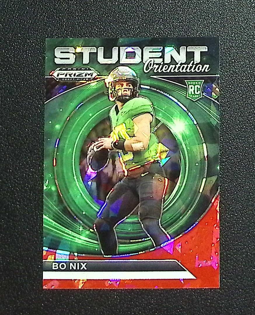 Bo Nix Rookie Card Student Orientation Red Ice 2024 Prizm Draft Picks #SO-BN: Panini, Donruss Optic, & Donruss Select, Prizm, Mosaic, Contenders, Zenith, Phoenix, Illusions, Absolute, Rookie NFL Sports Trading Cards, SP, SSP, Cards, Football Cards for Sale Near Me, Superbowl & 