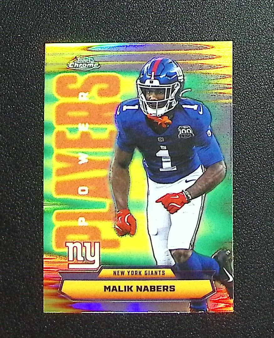 Malik Nabers Power Players Refractor 2025 Topps Chrome #PP-25 New York Giants: Topps & Bowman Football NFL Trading Sports Cards, Sports Cards for Sale Near Me, Super Bowl & Hall of Fame Player Cards, Resurgence, Composite, SP, SSP, Valuable Auction Memorabilia Lots For Sale On L
