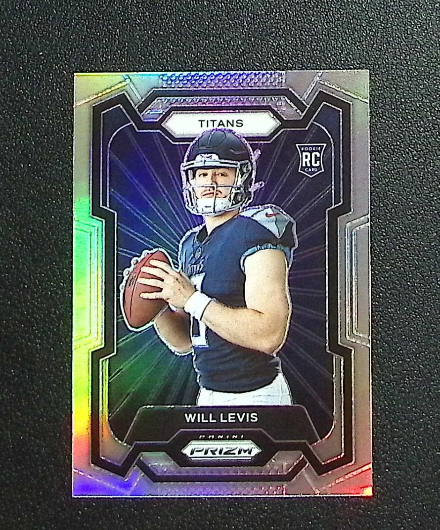 Will Levis Rookie Card Silver Prizm Variation 2023 Panini Prizm #303 Titans: Panini, Donruss Optic, & Donruss Select, Prizm, Mosaic, Contenders, Zenith, Phoenix, Illusions, Absolute, Rookie NFL Sports Trading Cards, SP, SSP, Cards, Football Cards for Sale Near Me, Superbowl & 