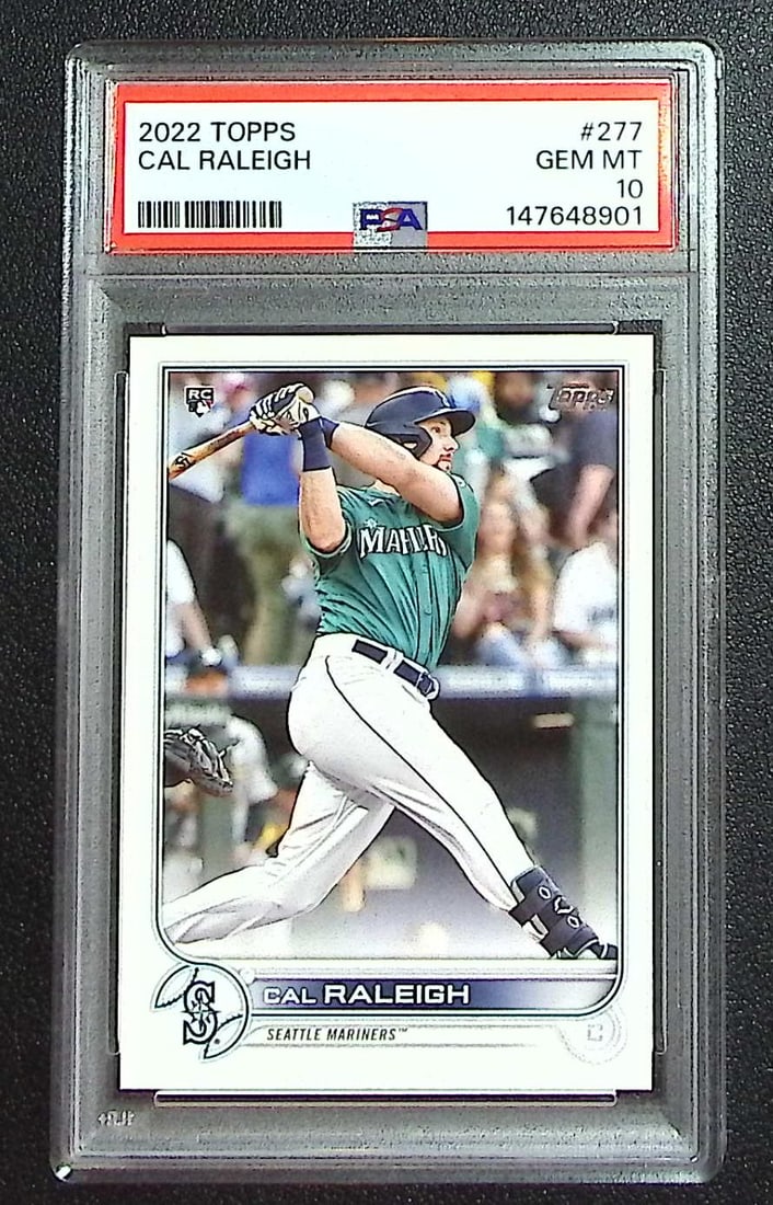 Cal Raleigh Rookie Card 2022 Topps #277 PSA 10 Seattle Mariners: Topps, Bowman, & Fanatics Baseball MLB Trading & Sports Cards, Sports Cards for Sale Near Me, World Series & Hall of Fame Players Memorabilia, Refractors, X-Fractors, Numbered, SP, SSP, Valuable Aucti