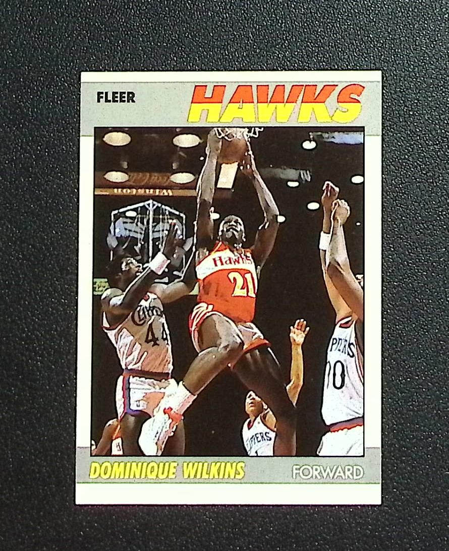 Dominique Wilkins 1987-88 Fleer #118 Atlanta Hawks: Fleer Vintage Basketball NBA Trading & Sports Cards, NBA Championship & Hall of Fame Player Cards, Valuable Auction Memorabilia Lots Sold On Line, Old Sports Cards for Sale Near Me