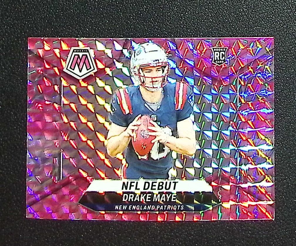 Drake Maye Rookie Card Pink Camo Prizm 2024 Mosaic #273 New England Patriots: Panini, Donruss Optic, & Donruss Select, Prizm, Mosaic, Contenders, Zenith, Phoenix, Illusions, Absolute, Rookie NFL Sports Trading Cards, SP, SSP, Cards, Football Cards for Sale Near Me, Superbowl & 